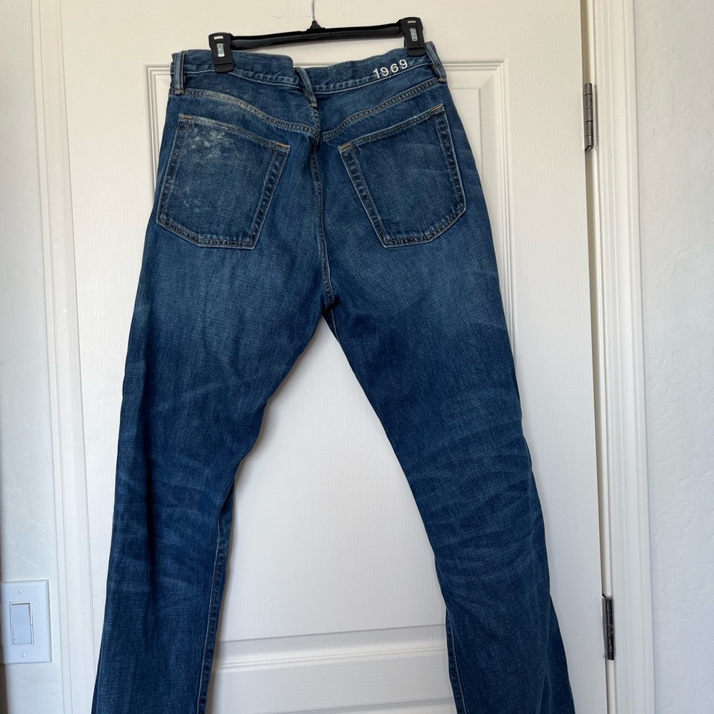 GAP VTG MENS Blue Relaxed Jeans with Classic Fit and Stitching Details - Picture 2 of 7